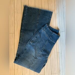Sail blue 3 button and zip High-Rise Blue Women’s Jeans raw hem boutique